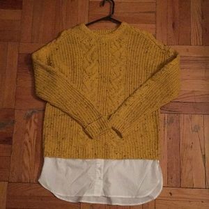 Mock Sweater Vest - Mustard